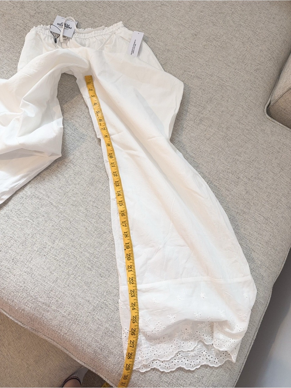 NWT Kissed Chaos Broderie Anglais Tie Waist Pants White US 4 Princess Polly - Picture 5 of 6